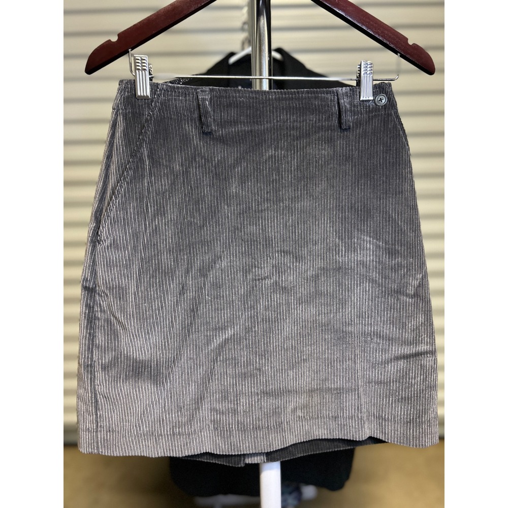 Liz Claiborne Skirt Womens 6 Gray Liz Sport Corduroy Mini Straight Textured